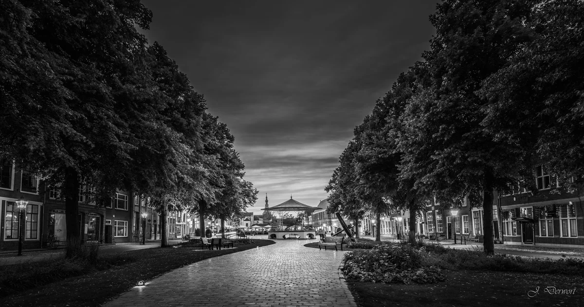 Zirikzee Central Park B&W — Zierikzee and Zeeland