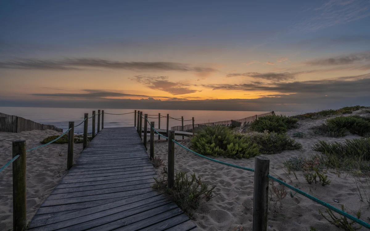 Solverde Beach — Northern Portugal’s Atlantic coast at sunset