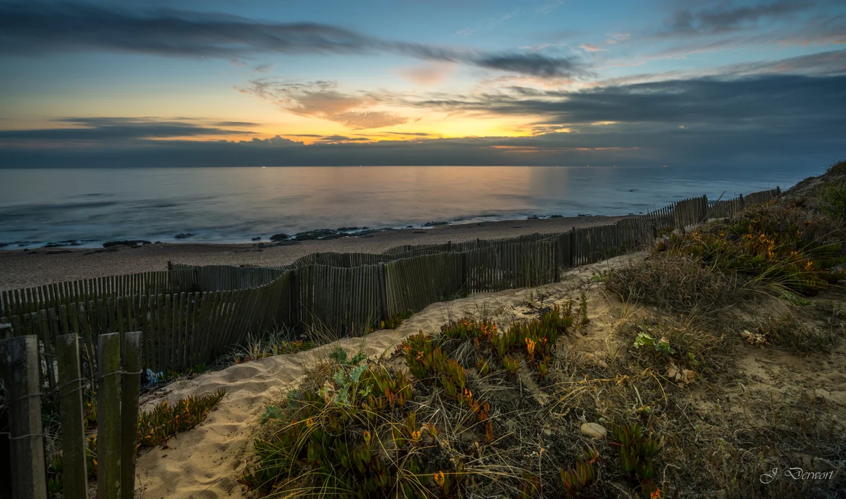 Espinho Dunes — Northern Portugal’s Atlantic coast at sunset