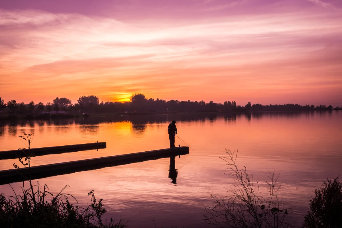 Fisherman at Noord-AA — Zoetermeer